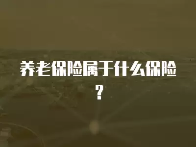 養(yǎng)老保險屬于什么保險？