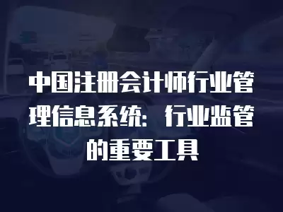 中國(guó)注冊(cè)會(huì)計(jì)師行業(yè)管理信息系統(tǒng)：行業(yè)監(jiān)管的重要工具