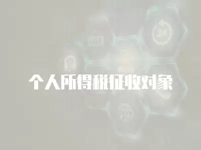 個人所得稅征收對象