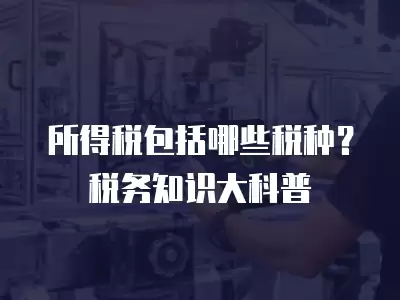 所得稅包括哪些稅種？稅務知識大科普