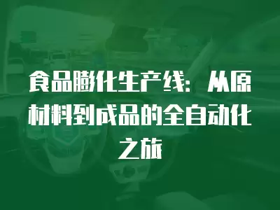 食品膨化生產線：從原材料到成品的全自動化之旅