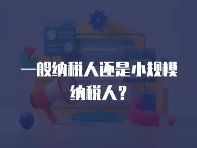 一般納稅人還是小規模納稅人？