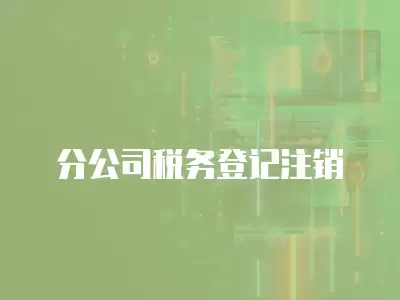 分公司稅務(wù)登記注銷