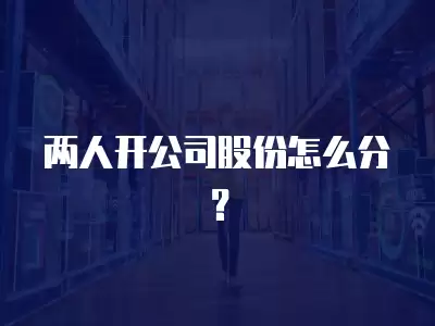 兩人開公司股份怎么分？