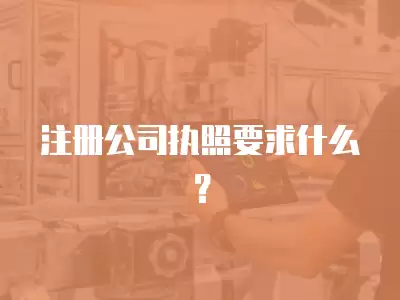 注冊(cè)公司執(zhí)照要求什么？