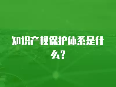 知識產權保護體系是什么？