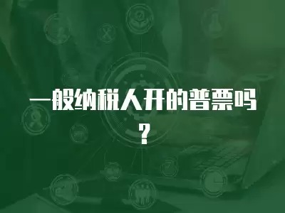 一般納稅人開的普票嗎？