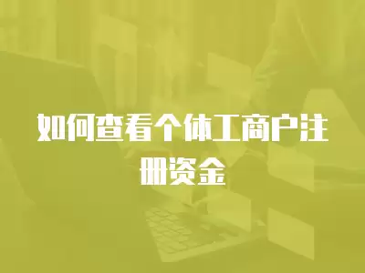 如何查看個(gè)體工商戶注冊(cè)資金