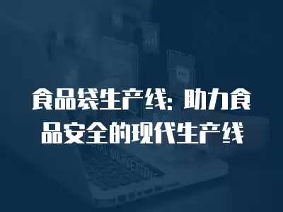 食品袋生產線: 助力食品安全的現代生產線