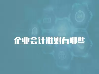 企業(yè)會(huì)計(jì)準(zhǔn)則有哪些