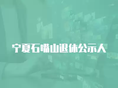 寧夏石嘴山退休公示人