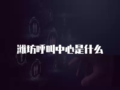 濰坊呼叫中心是什么