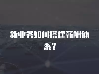 新業務如何搭建薪酬體系？