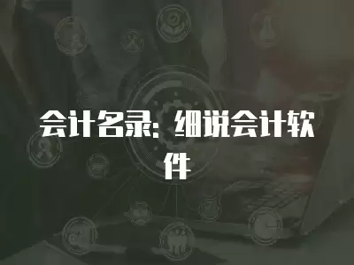 會計名錄: 細說會計軟件