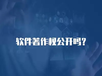 軟件著作權公開嗎？