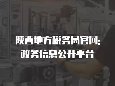 陜西地方稅務局官網(wǎng): 政務信息公開平臺