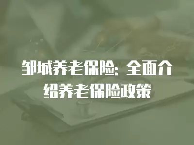 鄒城養(yǎng)老保險: 全面介紹養(yǎng)老保險政策