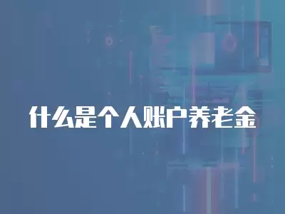 什么是個人賬戶養老金