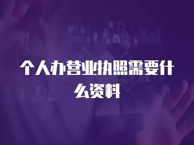 個人辦營業執照需要什么資料