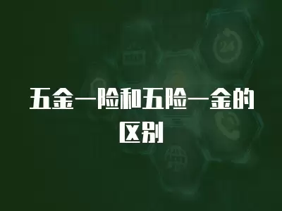 五金一險(xiǎn)和五險(xiǎn)一金的區(qū)別