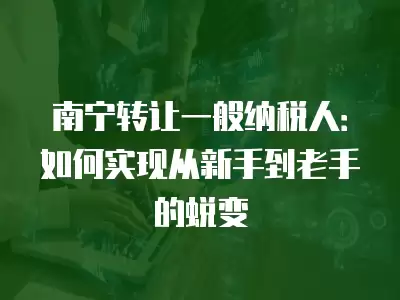 南寧轉讓一般納稅人：如何實現從新手到老手的蛻變