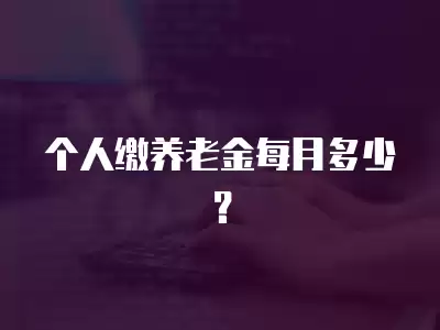 個人繳養(yǎng)老金每月多少？