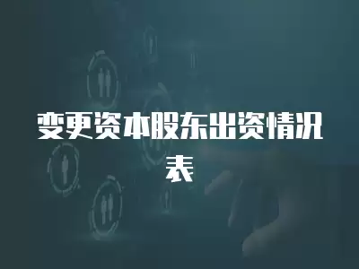 變更資本股東出資情況表