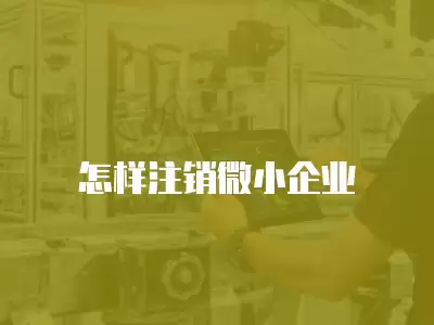 怎樣注銷微小企業