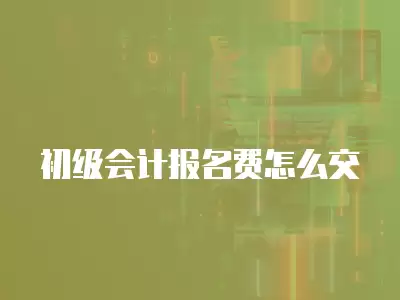 初級會計報名費怎么交