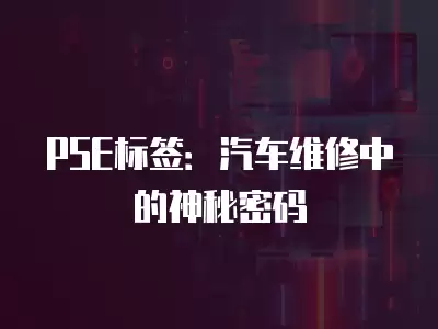 PSE標(biāo)簽：汽車(chē)維修中的神秘密碼