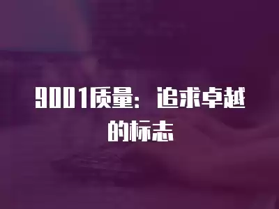 9001質量：追求卓越的標志