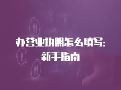 辦營業執照怎么填寫：新手指南