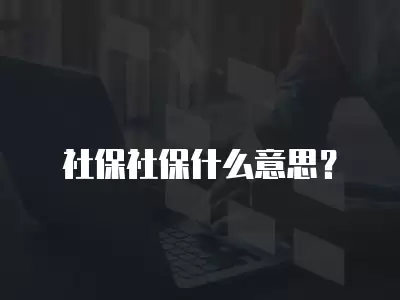 社保社保什么意思？