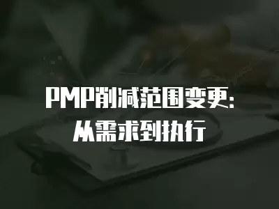 PMP削減范圍變更：從需求到執行