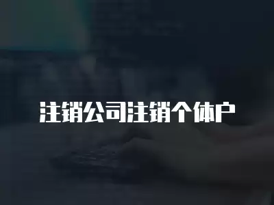 注銷公司注銷個體戶