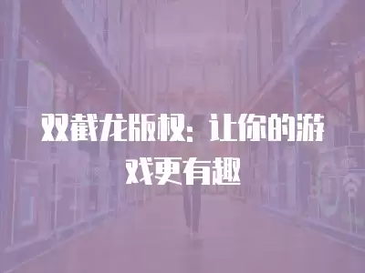 雙截龍版權: 讓你的游戲更有趣