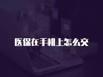 醫保在手機上怎么交