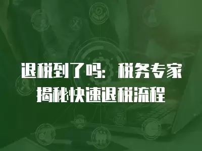 退稅到了嗎：稅務專家揭秘快速退稅流程