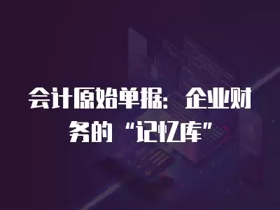 會(huì)計(jì)原始單據(jù)：企業(yè)財(cái)務(wù)的“記憶庫”