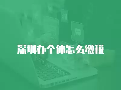 深圳辦個體怎么繳稅