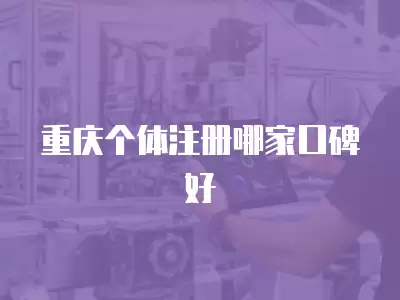 重慶個體注冊哪家口碑好