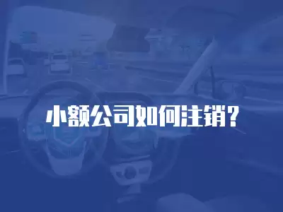 小額公司如何注銷？