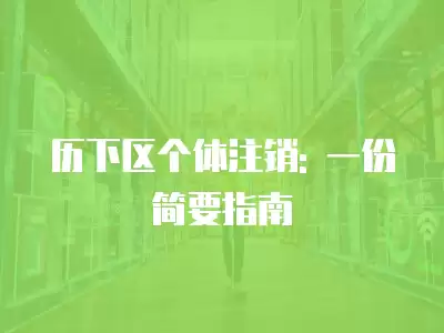 歷下區個體注銷: 一份簡要指南