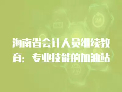 海南省會計人員繼續教育：專業技能的加油站