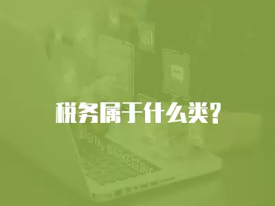 稅務屬于什么類?