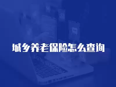 城鄉養老保險怎么查詢