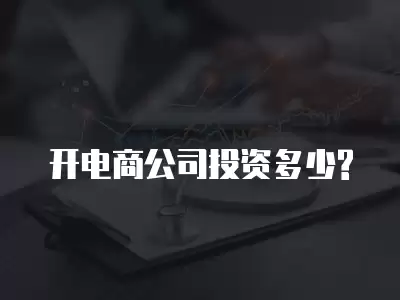 開電商公司投資多少?