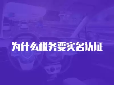 為什么稅務要實名認證