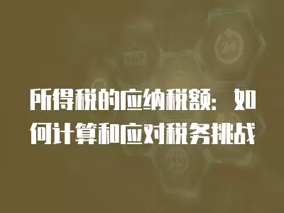 所得稅的應納稅額：如何計算和應對稅務挑戰