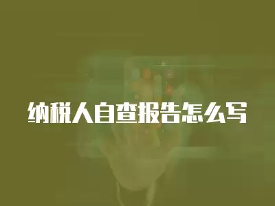 納稅人自查報(bào)告怎么寫(xiě)